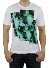 Image of DIESEL Brand Mens T-PIR Logo Fireworks SS Vintage Tee T Shirts Top Red White