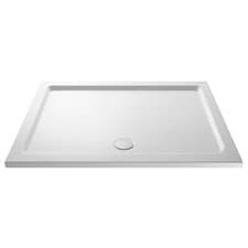 Image of Shower Tray Walk In Slimline Enclosure Rectangular Stone Resin 1300 x800mm