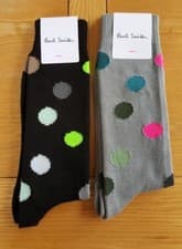 Image of 2 Pairs of Brand New Paul Smith Men's Polka Dot Socks (One Size) RRP £44