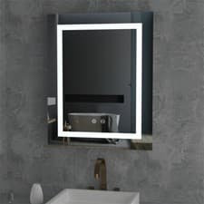 Image of Large LED Bathroom Rectangle Mirror Anti-fog Touch 500x400mm Warm Light Backlit