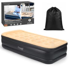Image of High Raised Single Air Bed Luxury Inflatable Mattress Builtin Electric Pump