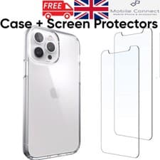 Image of CLEAR Gel Case silicon For iPhone 16 15 13 12 11 XR X XS with screen protector