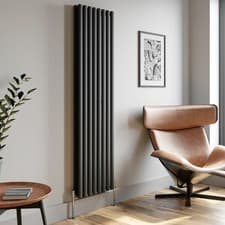 Image of Anthracite Designer Radiator Vertical Horizontal Flat Panel Oval Column Rads
