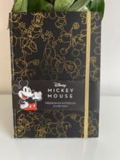 Image of New Premium Disney Mickey Mouse Notebook A5 Hardcover Lined Black Gold Gift