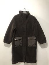 Image of Marks and Spencer M & S Funnel Neck Longline Borg Coat Large Brown