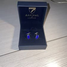Image of Navy Blue, Silver Lined Arsenal Of London Cufflinks