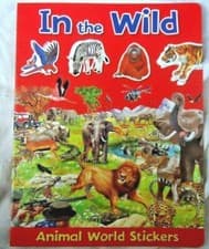 Image of JUNGLE ANIMALS STICKERS BOOK - wild safari - lion tigers etc. LARGE A4  - NEW