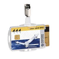 Image of Durable Duo Security Pass Holder with Clip 54x85mm Clear (Pack of 25) 8218/19