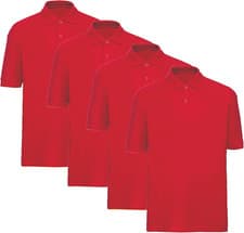 Image of Pack of 4 Polo Shirts - Unisex Boys & Girls Short Sleeve 100% Cotton Premium Qua