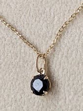 Image of 9CT YELLOW GOLD SAPPHIRE 5MM PENDANT WITH NECKLACE (September Birthstone)