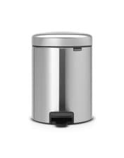 Image of Brabantia 112645 Pedal Bin newIcon with Plastic Inner Bucket 5 Litre Matt Steel