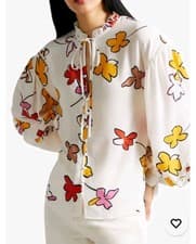 Image of RRP£125 TED BAKER Thurso White Floral Blouse Size UK 12 Shirt Top NWT