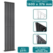 Image of Designer Flat Panel Radiator Horizontal Vertical Modern Central Heating Rads