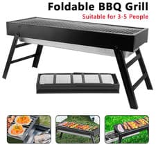 Image of Large NEW BBQ Grill Portable Folding Charcoal Barbecue Garden Picnic Steel Stove