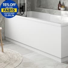 Image of Front Side Bath Panel Bathroom Modern Easy Cut 1700mm MDF White Gloss Plinth
