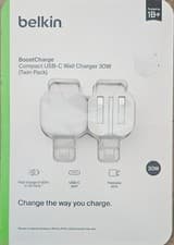 Image of Belkin BoostCharge Compact Wall Charger 30W Twin Pack USB C