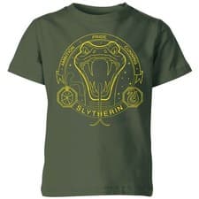 Image of Harry Potter Slytherin Snake Badge Kids' T-Shirt - Forest Green