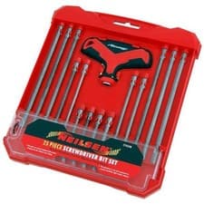 Image of 25pc T-HANDLE SCREWDRIVER SET Inc. EXTRA LONG BITS HEX PHILLIPS STAR