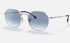 Image of Ray-Ban Jack RB3565 Silver Frames With Clear Gradient Blue Lenses - RRP £164