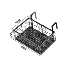 Image of Hanging Pots Shelf Rack Metal Planters Box Basket Potted Display Balcony Railing