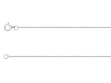 Image of White Gold Chain 16 inch 9ct White Gold 0.5mm Diamond Cut Curb Chain 16"/40cm