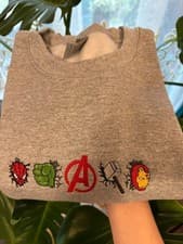 Image of Avengers inspired Sweatshirt, Minimal Marvel Icons,Hulk Spider-Man Thor Iron Man