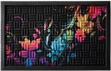 Image of Door Mat 75cmx45cm Vibrant Colourful Embossed Padded Design Rubber Back Non Slip