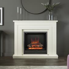 Image of Whitham 48" Soft White & Black Nickel Timber Electric Fireplace 00538X