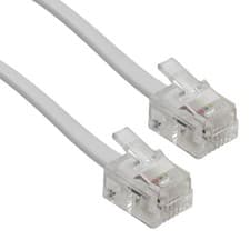 Image of 0.5M - 30M RJ11 ADSL Router Cable Telephone Lead BT/SKY Broadband Phone White
