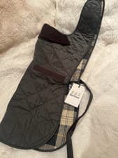 Image of Barbour Quilted Dog Coat Dark Green Size Large New with Tag Attached Dog Coat