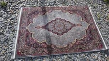 Image of Traditional Silver/Grey Medallion Area Rug - 120x170cm (Silky Finish)