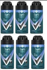 Image of 6 x Sure Men Invisible Ice Fresh Spray AntiPerspirant Deodorant 75ml Travel Size