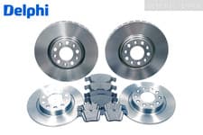 Image of DELPHI Front & Rear Brake Discs & Brake Pad Braking Set Fits Opel Vauxhall