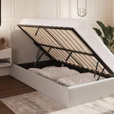 Image of Chiswick Ottoman Bed Small Double Soft Grey Fabric Upholstered Frame