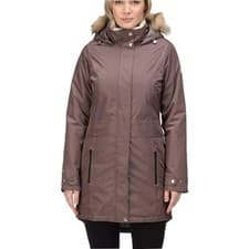 Image of Regatta Lexis Waterproof Insulated Womens Parka Jacket Brown Hooded Outdoor Coat