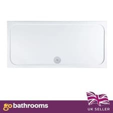 Image of Eacon Low Profile Rectangle White Stone Resin Acrylic Shower Tray | 1300x700mm