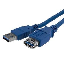 Image of StarTech Cable 1m USB A to USB A 3.2 Gen 1 5Gbps Blue USB3SEXT1M