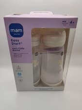 Image of MAM Anti-Colic Baby Bottles X2 Pack 320ml 4+Months Size 3 Teat New