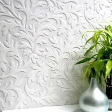 Image of Anaglypta RD80026 High Leaf - White Paintable Textured Vinyl Wallpaper