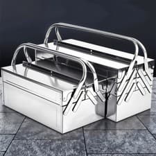Image of Metal Folding Tool Box Chest Cantilever Storage Case Auto Maintenance Organizer