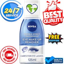 Image of NIVEA Double Effect Waterproof Eye Make-Up Remover (125 ml), Daily Use Face Cle