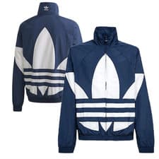 Image of adidas Originals Men's Jacket (Size XL) Blue Large Logo Zip Jacket - New