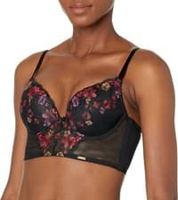 Image of Gossard Women's VIP Bouquet Longline Plunge Bra Black/Red UK36D