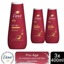 Image of Dove Advanced Care Body Wash Pro Age for 24Hrs Renewing Micromoisture 400ml, 3pk