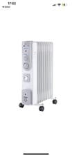 Image of 2.5kW 11 Fin Oil Filled Radiator with Timer, White , Electric