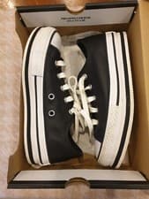 Image of Converse All Star Blue Lo Eva lift Platform Boys Kids Trainers Junior Size UK12