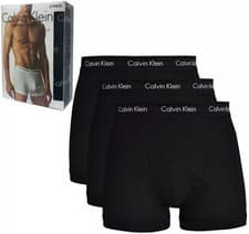 Image of Men's Calvin Klein CK 3 Pack Trunk Boxer Brief, ALL BLACK