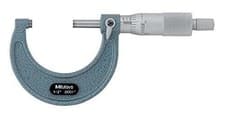 Image of Mitutoyo 103-132 Outside Micrometer, Baked-enamel Finish, Ratchet Stop, 1-2"