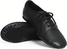 Image of JAZZ DANCE SHOES Black unisex Leather split suede sole pumps irish hard jig 01
