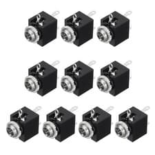 Image of 10 Pcs 3 Pins Vertical Female 3.5mm Stereo TRS Jacks Plug Socket with Nuts